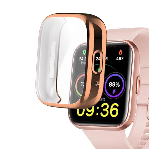 smaate Étuis de montre compatibles avec la montre intelligente ID208 Plus 4,6 cm Enomir Fitpolo Quican Tensky Veryfit, coque en TPU avec protecteur d'écran, corps de montre et écran de protection