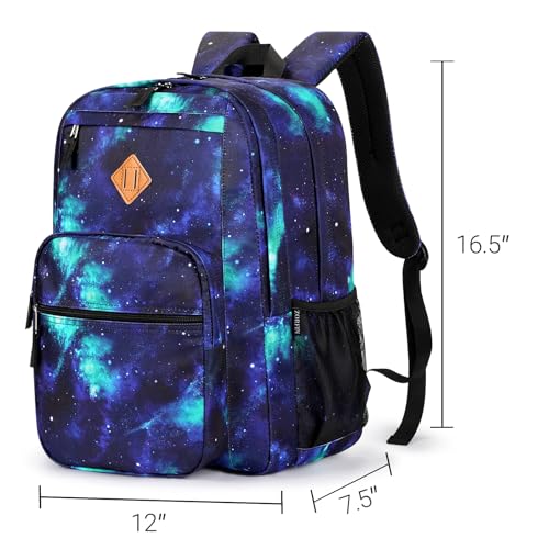 Image of ZORFIN 26L Backpack for College, and Travel: Water Resistant Bookbag - Cyberspace Galaxy