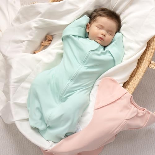 Image of MEXXI Baby Transitional Swaddle, 2 Pack Sleep Sack With Arms Up, 0.5 TOG