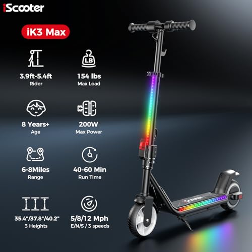 Image of iScooter IK3 Serious Electric Scooter for Kids Aged 6-12