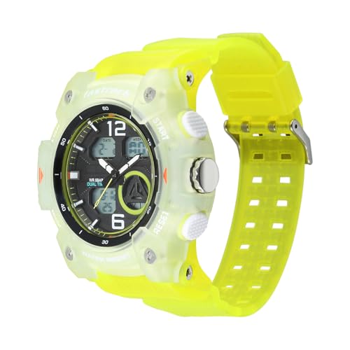 Image of Fastrack StreetStyle 6.0 with Analog Digital Black Dial Translucent Green Polyether Strap Watch for Men - 38133PP02W