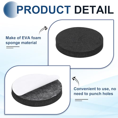 QUARKZMAN 8 Stück Lautsprecher Isolationsfüße 30mmx5mm Einseitige rutschfeste Schaumstoff Dämpfungsfußmatten Verstärker-Standfüße Matte für Lautsprecher HiFi Heimkino Soundsystem Schwarz