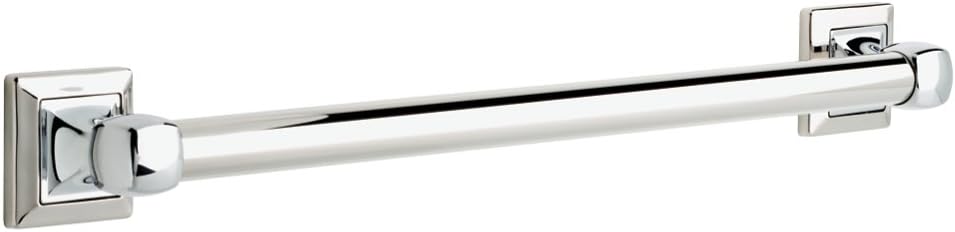 DELTA DSQ5924-PC Harvard Square 24" x 1 1/4" Decorative Bathroom Safety Grab Bar, Polished Chrome