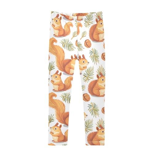 Squirrel and Pine Nut 1 Girls Leggings Athletic Pants Tights Stretch Bottom