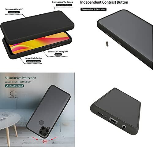 Image of Designerz Hub Transparent Military Grade Certified Clear Case - Smoke Case, Shock Absorbing Rubber, Scratch Resistant Protective Case, Drop Tested Case for Redmi 10 Prime - Black