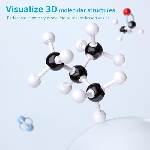 Image of Molecular Model Kit, 124 Pcs Organic Chemistry Structure Set | Includes with 61 atoms,63 bonds, Build Molecular Structures, Visualize Organic Molecules, High School & College