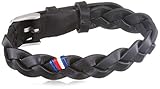 Länge: 19,5 cm Tommy Hilfiger Casual Core Herren Armband Edelstahl Silber/Leder Schwarz 19 cm
