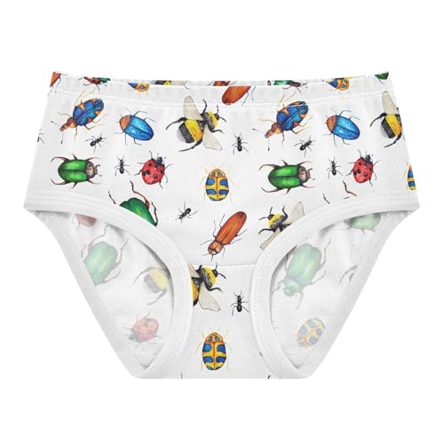 Little Girls' Soft Cotton Underwear Kids Breathable Comfort Bugs Panties Briefs Toddler Undies