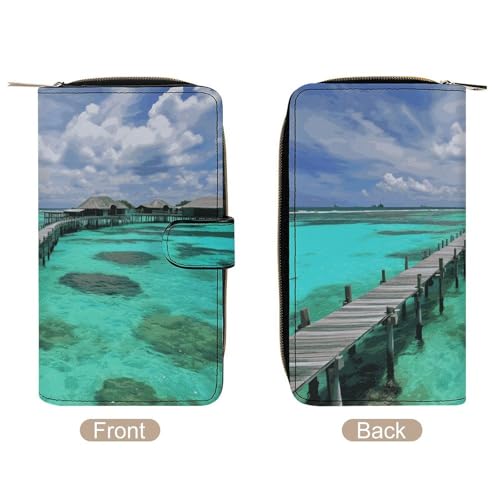 Maldives Scenery Wallet Multifunctional Wallets for Men Compact Wallet Purse Passport Bag3