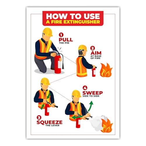 Image of GADGETS WRAP How to Use a Fire Extinguisher Sign Self Adhesive Vinyl Sticker