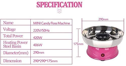 Elektrische Zuckerwattemaschine Zuckerwattemaschine Kunststoff Körper Edelstahl Schüssel Zuckerwattemaschine für… – Bild 3