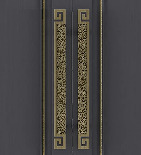 Poignée de porte coulissante dorée style oriental pour entrée de grange et portes en bois rétro