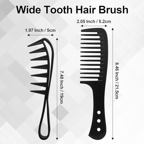 2 Peines Texturizados y de Dientes Anchos para Cabello Rizado miniatura 4