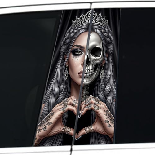 Image of Halloween Cars Body Horror Sticker, Classic Horror Movie Characters Peeking Decal Waterproof Scary Vinyl Stickers for Bumper Car Decals 11in*18.89in, PVC Material