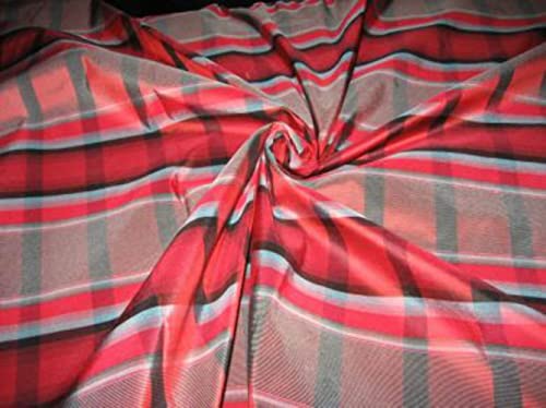 Taffetas de soie à carreaux rouge noir 137 cm, étoffe de prestige pour robe de bal