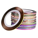 Cabilock 60 Rollen Teiliges Nail Art Sticker Farben Nagelstreifen Selbstklebende Maniküre Dekoration für DIY Nageldesign Umweltfreundlich und Einfach Anzuwenden für Zuhause und Profi salon