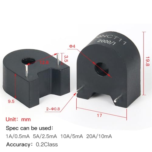 Transformador de corriente horizontal de precisión QNCT11 5A 1000:1 para PCB 3