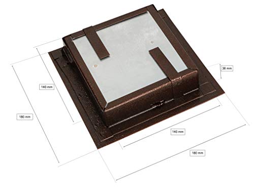 KOTARBAU® Kamintür 140 x 140 mm Kupfer Antik Ofentür mit Hitzeschild zum Öffnen mit Schraubenzier oder Münze