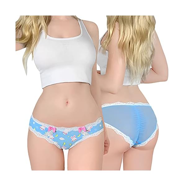 LittleForBig-Damen-Weiche-Baumwolle-Unterwaesche-Bequeme-Hipster-Slips-5-Bunte-Packung-Hoeschen-Set-Bedtime-Bunny LittleForBig Damen Weiche Baumwolle Unterwäsche Bequeme Hipster Slips 5 Bunte Packung Höschen Set - Bedtime Bunny