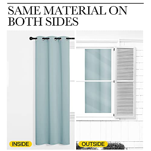 Image of NICETOWN Room Darkening Curtains and Drapes, Sky Blue Window Treatment Thermal Insulated Solid Grommet Top Curtains /Drapes for Bedroom Living Room (Set of 2, 42 inches Wide by 63 inches Long)
