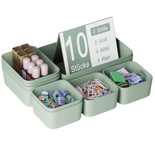 Homhut Schubladen Organizer 10 Stück für Küche Bad Büro Schreibtisch