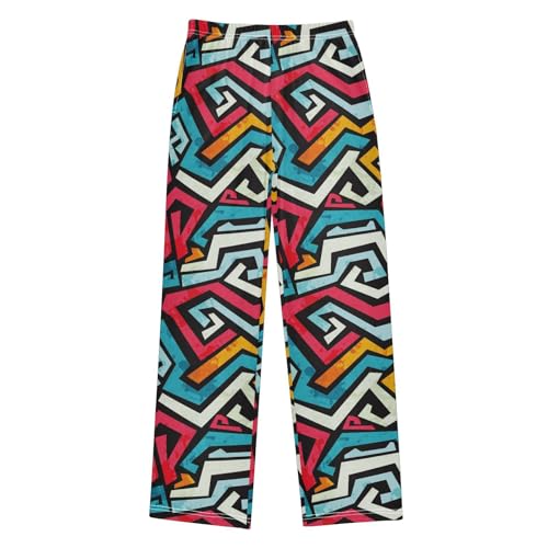 ZZKKO Bright Graffiti Grunge Boys Pants for Kids Jogger Pants with Pockets S-XL