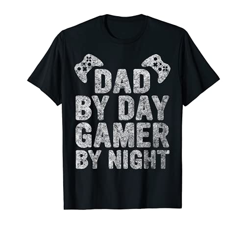 Uomo Dad By Day Gamer By Night Shirt Funny Video Gamer Dad Maglietta