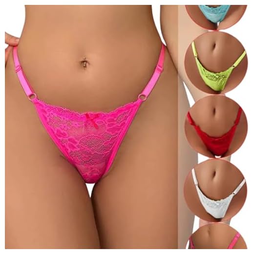 Kit Calcinhas Fio Dental Femininas em Renda, Reguláveis, Cores Sortidas (BR, Alfa, GG, Regular, 5, Sortidas)