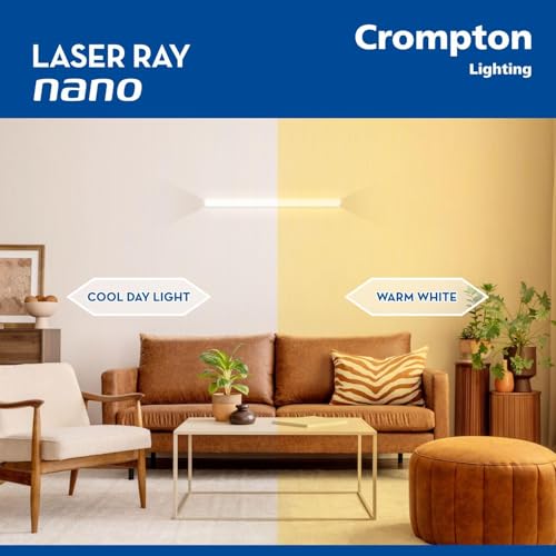 Image of Crompton Laser Ray Nano 20W LED Batten Light | 2 Feet Slim Tubelight for Living Room, Bedroom & Home | Energy Efficient Integrated LED Batten | Cool Day Light 6500K | Pack of 1 (Pack of 1)