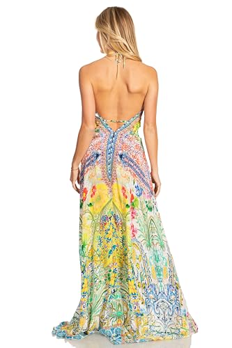 Image of Sakkas Lizi 2025 Womens Maxi High-Low Halter Handkerchief Long Dress Beach Party