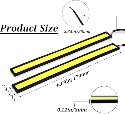 Image of CarFrill 4Pieces Daytime Running Lights DRL Led Strip for Cars Waterproof COB Lights Truck Boat Bike Universal 17CM 12V Driving Lighting