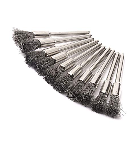 uptodateproducts 10Pcs 3mm Shank Steel Wire Brushes for Metal Rust Removal Wood Carving Jade Polishing Grinder Dremel Rotary Tool Polishing Brush (B08G1P1FG6) Amazon Price History, Amazon Price Tracker