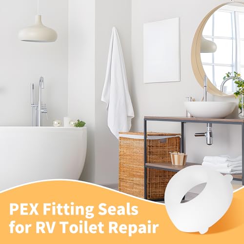 Image of 12 Pcs 16435 Plastic Santoprene Swivel Seal, 1 /2 inch PEX Swivel Cone Washer RV Water Line Gasket for PEX Fittings or Valves, Perfect Fix Leakage Issues in The RV
