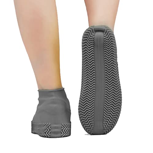 SUNGOOYUE 1 Paire de Couvre-Chaussures en Silicone Imperméables Réutilisables en Plein Air Imperméables à la Pluie Couvre-Chaussures pour Hommes Femmes (Gris)