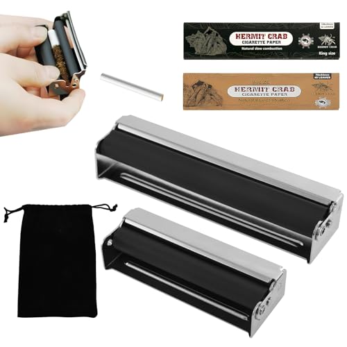 FINEASY 2 Piezas Maquina de Liar Tabaco Manual, 78mm+110mm Liadora de Cigarrillos, Cómodo Color Negro Maquina de Hacer Tabaco, Maquina liar Cigarrillos Se Entrega con Papel de Fumar FINEASY 2 Piezas Maquina de Liar Tabaco Manual, 78mm+110mm Liadora de Cigarrillos, Cómodo Color Negro Maquina de Hacer Tabaco, Maquina liar Cigarrillos Se Entrega con Papel de Fumar