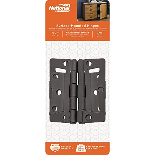 National Mfg Co N830438 Oil Rubbed Bronze Surface Mount Hinge, 3.5" #TOP1