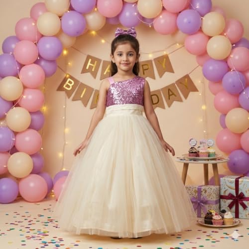 Image of SOFYANA Satin Formal Special Occasion Dress for A Young Girl Dressy Children's Wear Frock