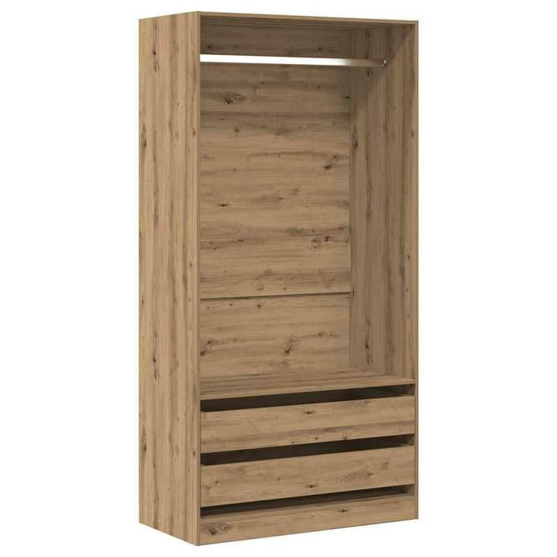 Eleganz Armario Artisan-roble 100 x 50 x 200 cm de material de madera – armario de dormitorio con gran espacio de almacenamiento solución para viviendas modernas