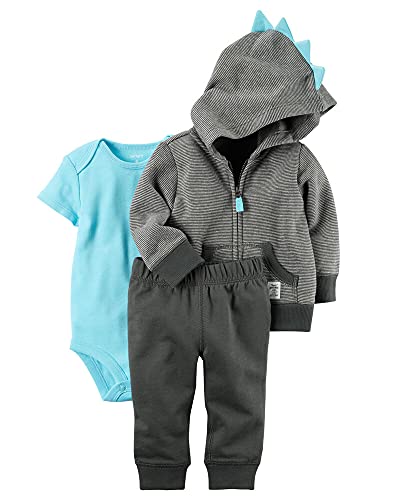 Layette 3 pièces Carter's bébé garçon ensemble veste grise et pantalon bleu taille nouveau-né