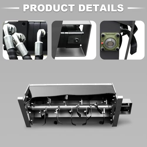 HUAYEE Rotary Tiller Attachment for Skid Steer Loaders - Ideal for Farmland, Garden & More - USA Stock