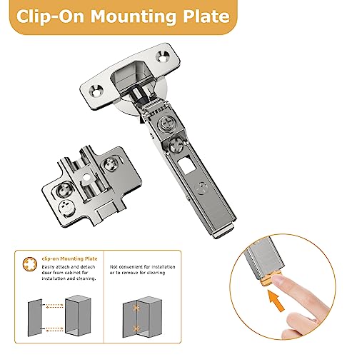 Furniware 2 pcs Soft Close Cabinet Hinge,4D Adjustment(Depth - Image 3