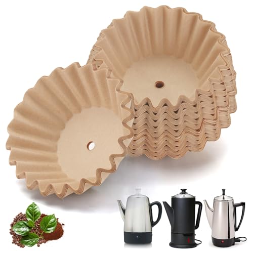ISUPER Percolator Coffee Filters Perforated Wavy Design Filter Paper 200 Count