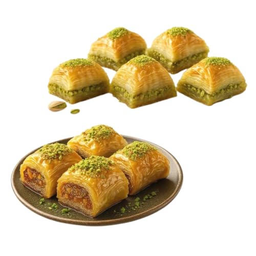 ANDY ANAND CHOCOLATIER Sugar Free Baklava - Turkish Baklava Pastry With Nuts, Delicious Edible Gift Box with Pistachio, Walnut & Hazelnut, Gourmet Assorted Flavor Snack Box (26 Pcs, 8.8 Oz)