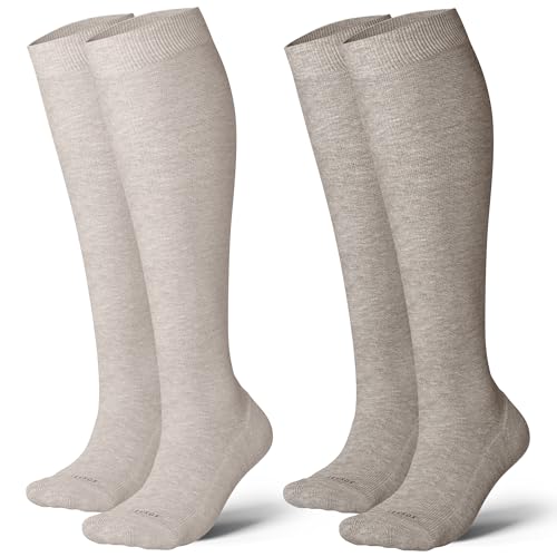 LEVSOX Cotton Compression Socks for Women&Men 20-30mmHg Knee High Cute