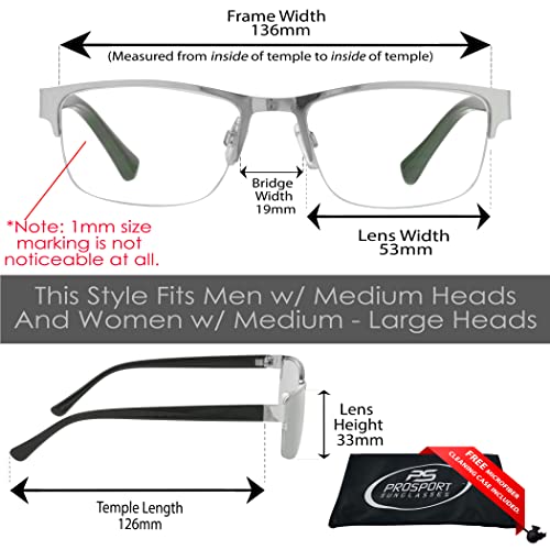 Image of proSPORT Multifocal Progressive 3 Magnifications in 1 Lens No Line Computer Gaming Reading Glasses for Men & Women