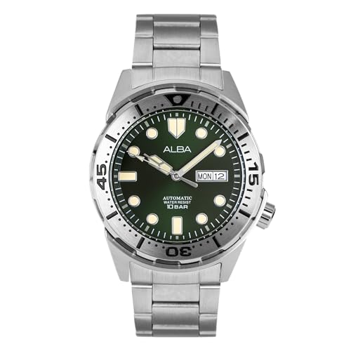 Image of Alba Mens AL4371X1 Green Patterned Dial Mechanical Analog Watch