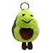 surell Real Rex Rabbit Fur Avocado Keychain - Pom-Pom Bag Purse Food Charm - Gold Ring Fluffy Fur Ball - Fashion Gift (Green)