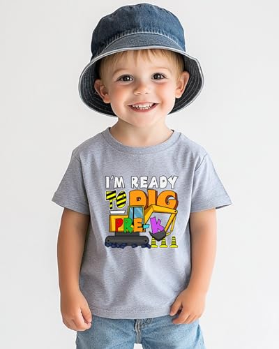 Image of First Day of Preschool Shirt Pre K Shirts for Girls Boys Toddler Kids 1st Day of Kindergarten Gift Cotton Tee 2T-7Y
