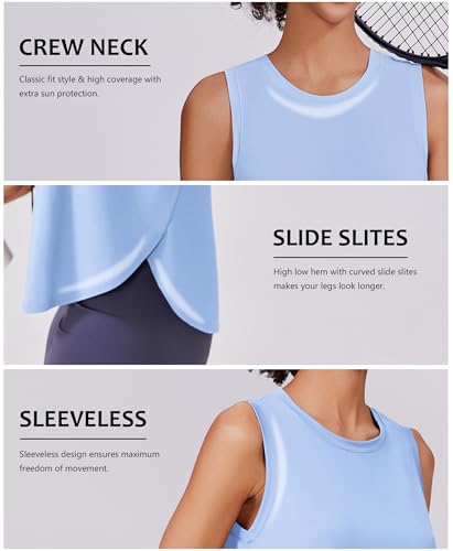 PINSPARK Workout Tank Tops Woman UPF 50+ Yoga Tanks Quick Dry Sleeveless Gym Shirts with Side Slits Loose Fit Athletic Top3