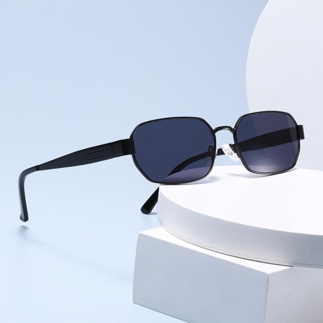 Gafas de sol metálicas con protección UV400, estilo retro para hombre.